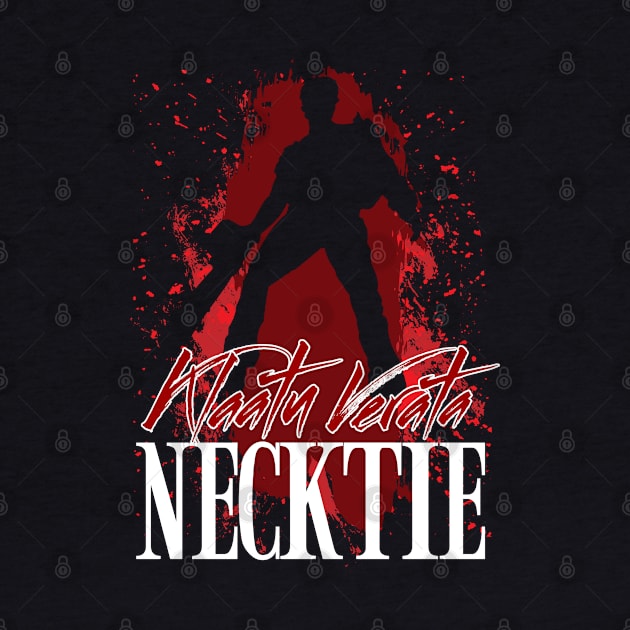 Ash Williams Quote - Klaatu Verata Necktie by Meta Cortex